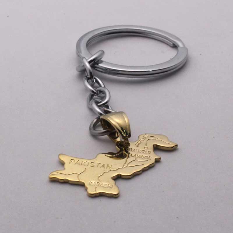 Pakistan map key chain & key ring country map