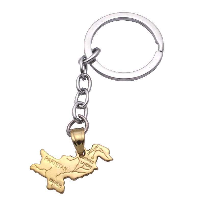 Pakistan map key chain & key ring country map