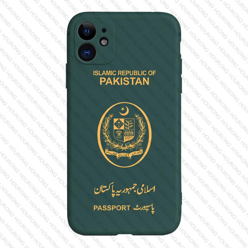 Pakistan Passport Cover Case For iPhone XS 11 12 13 14 Pro Max in Dark green blue and red