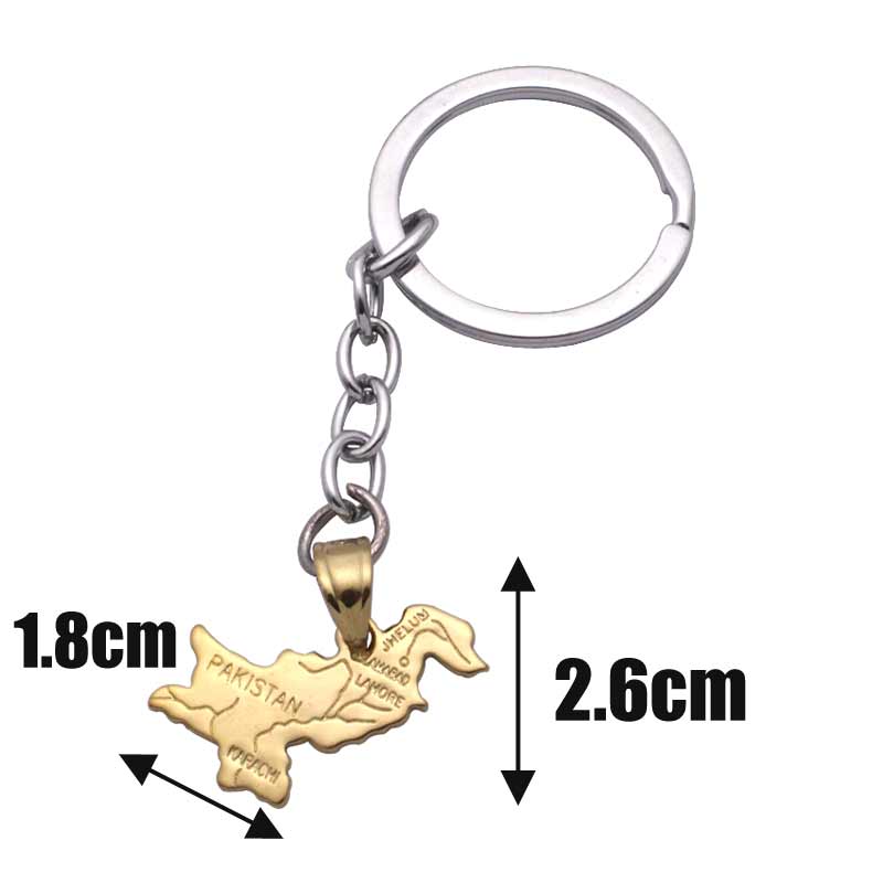 Pakistan map key chain & key ring country map