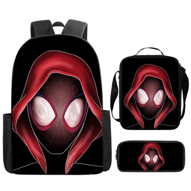 3pcs/set Disney Spider Man Students Backpack Pencil Case Lunch Bag Kids Wear-resistant Air Cushion Harness Waterproof Schoolbag