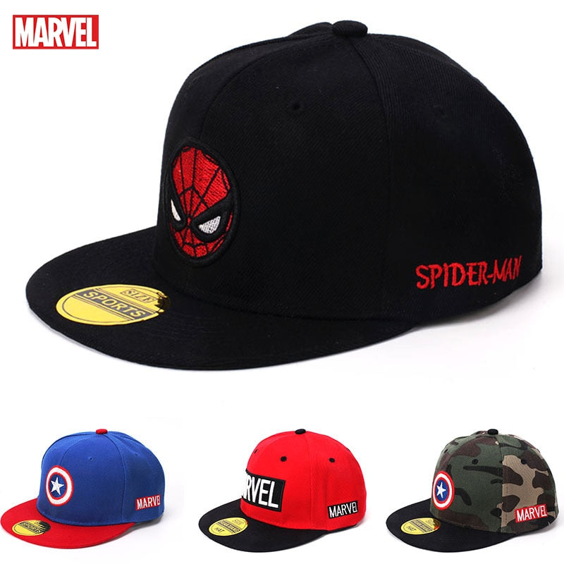 2023 Disney Spiderman Cartoon Baby Hat Kids Baseball Cap Boy Girl Marvel Caps Snapback Hip Hop Child Toddler Cap Adjustable 2-8Y